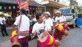 Traditional tall narrow drum band